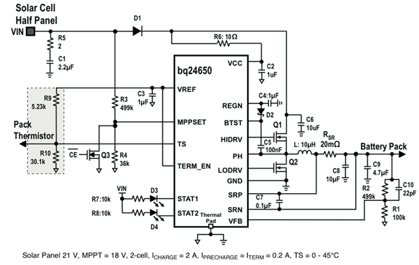 TI bq24650 typical application example TI bq24650 typical application example